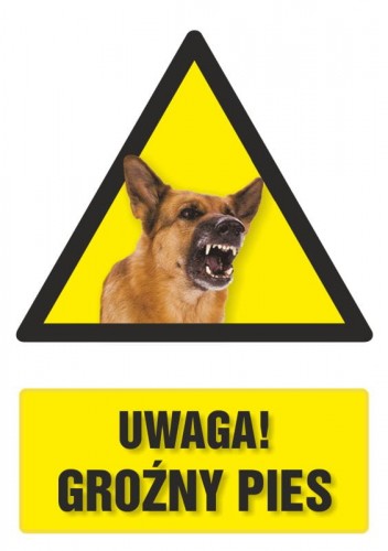 Znak - Uwaga! Groźny pies